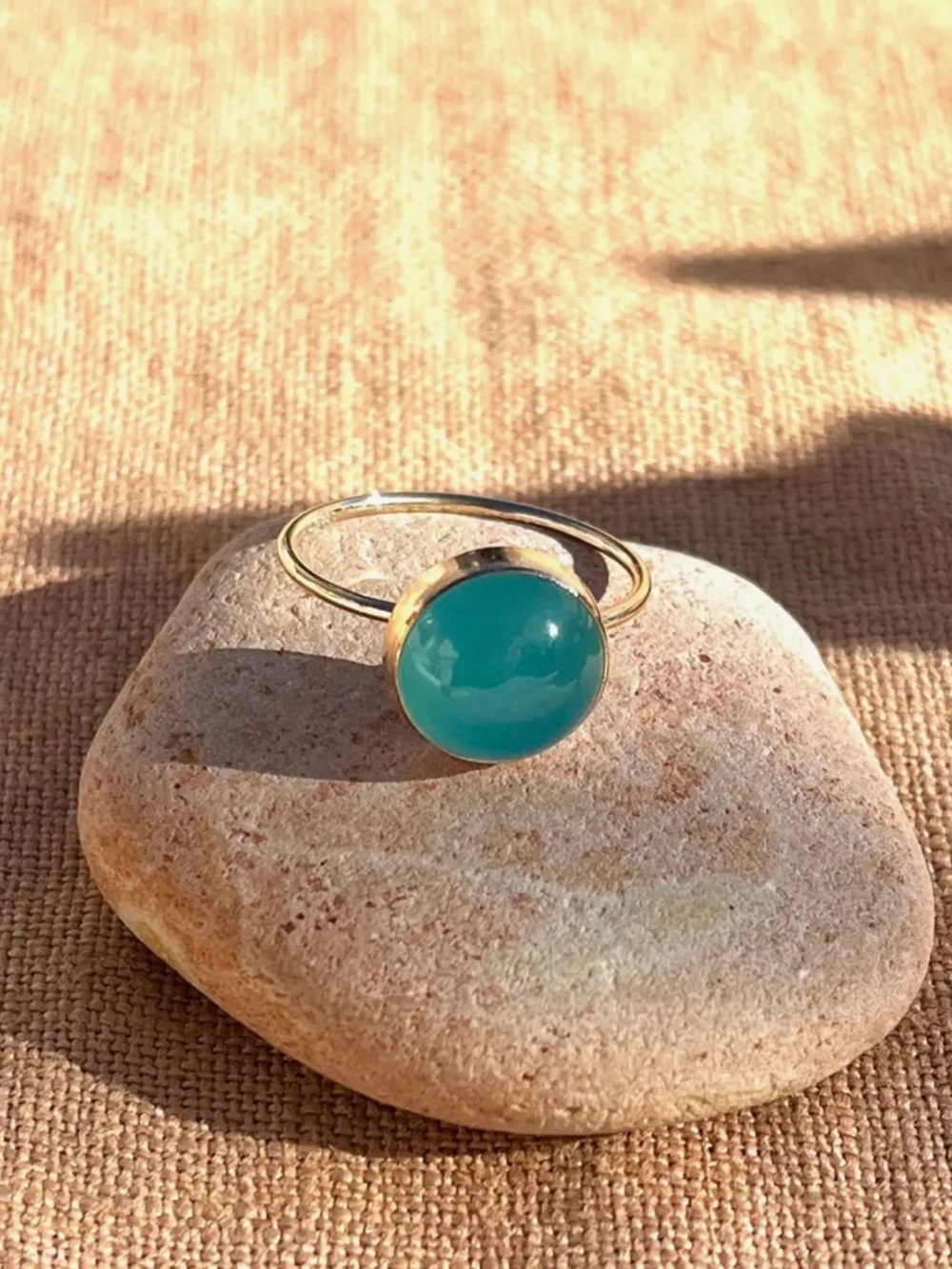 Aqua Chalcedony Ring